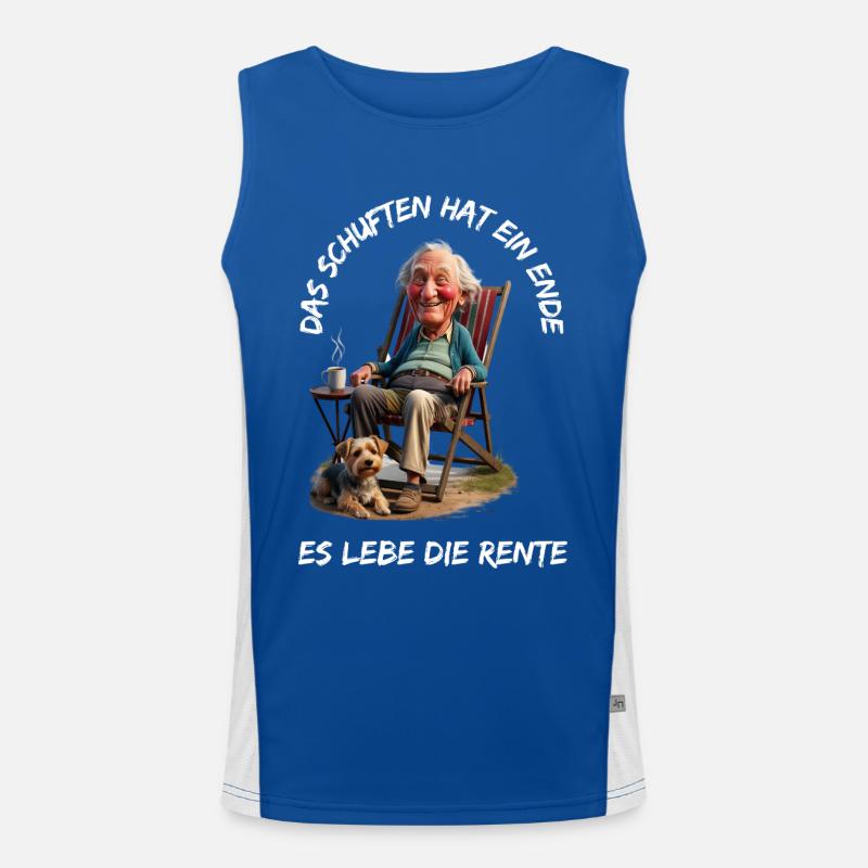 Das Schuften hat ein Ende-Es lebe die Rente Funktionelles Kontrast-Tank Top für Männer 