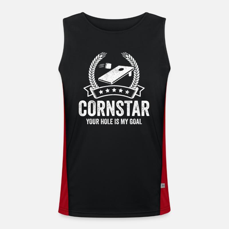 Cornhole Cornstar Votre trou est mon objectif Débardeur respirant contrasté Homme 