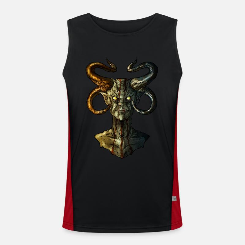 Devil 2 - Men's Functional Contrast Tank Top  - black/red