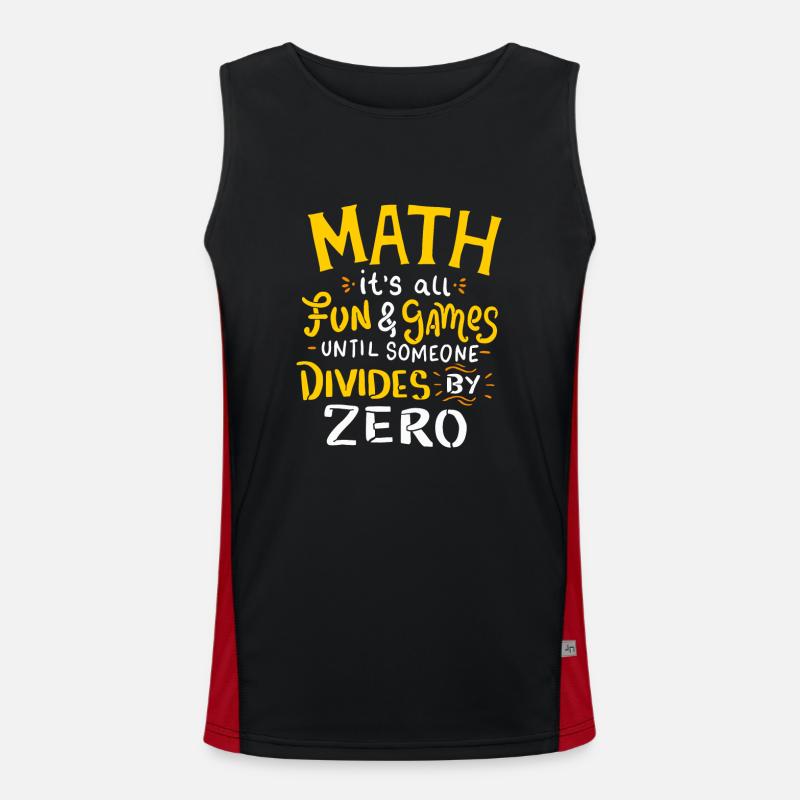 Maths It's all fun and games until so divides zero Men's Functional Contrast Tank Top 