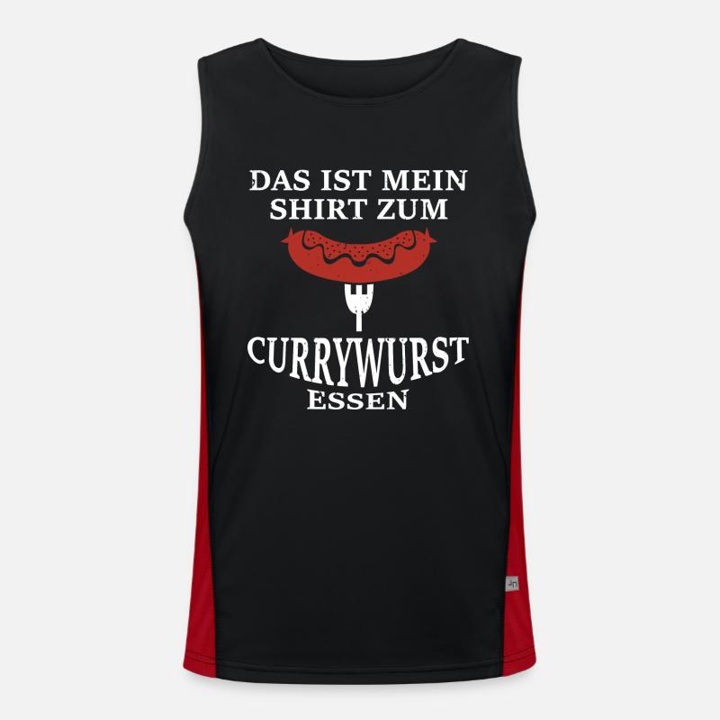 Currywurst Wurst Essen Geschenk Funktionelles Kontrast-Tank Top für Männer 
