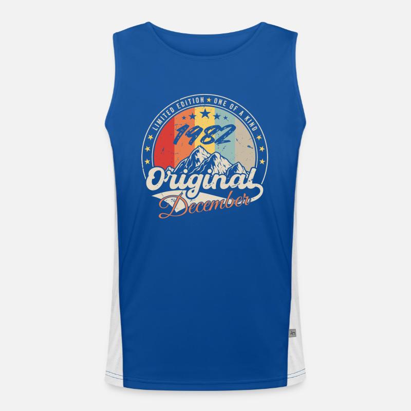 Vintage-Geburtstagsgeschenk - Dezember 1982 Funktionelles Kontrast-Tank Top für Männer 