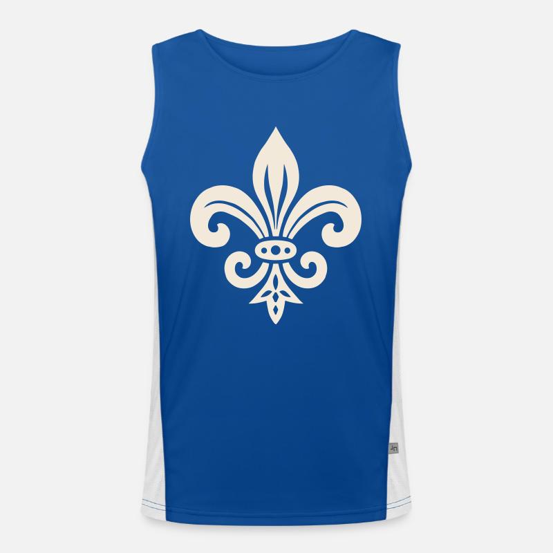 Simple Fleur de lis Design Men's Functional Contrast Tank Top 