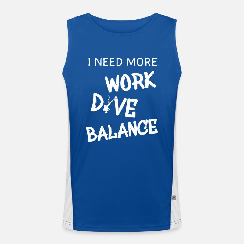 i need more dive work balance Funktionelles Kontrast-Tank Top für Männer 