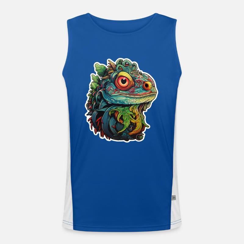 Lizard head in the jungle Men's Functional Contrast Tank Top 