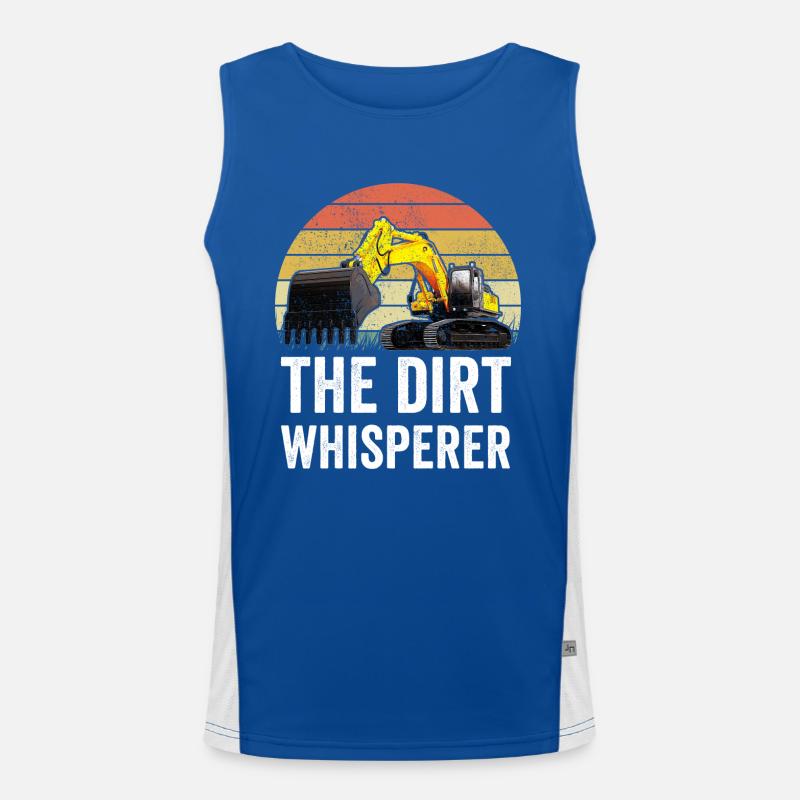 Excavator Construction Worker Men's Functional Contrast Tank Top 