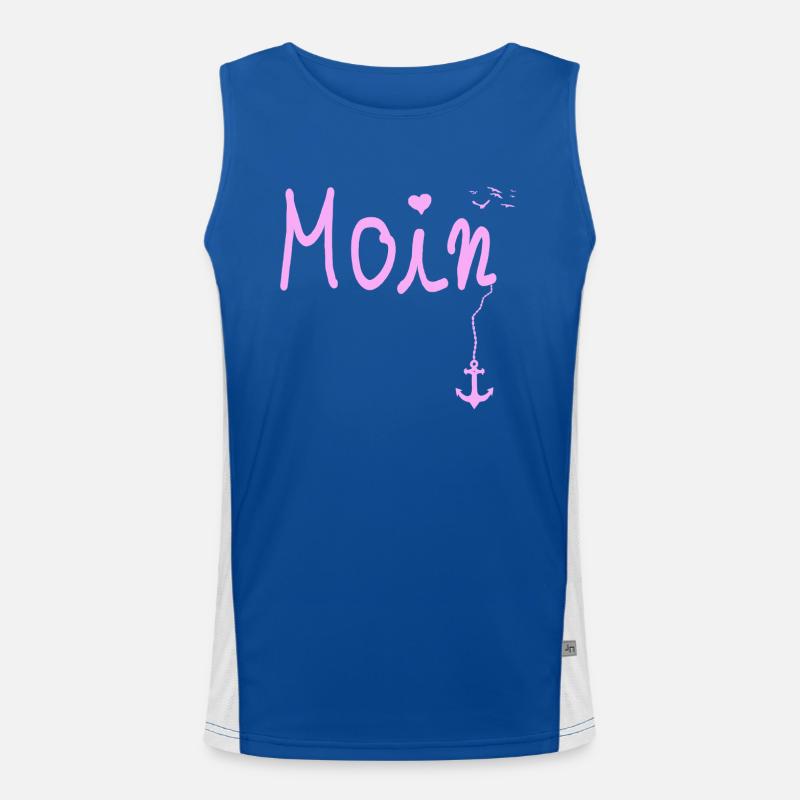 Moin Begrüßung Moin mit Möwe Funktionelles Kontrast-Tank Top für Männer 