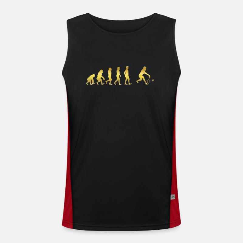 evolution human ekg heartbeat badminton Men's Functional Contrast Tank Top 