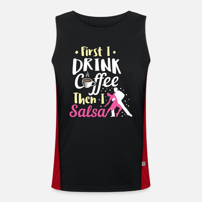 Salsa Dancing Drink Café Puis Salsa Anniversaire Débardeur respirant contrasté Homme 