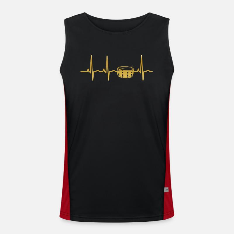 evolution ekg heartbeat drums drum drum Men's Functional Contrast Tank Top 