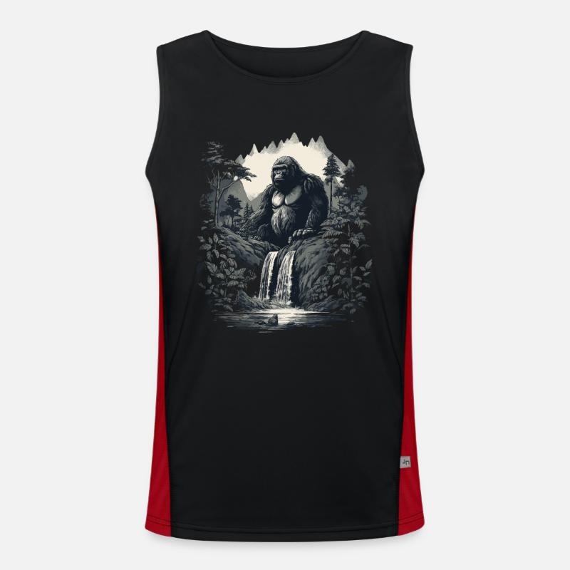 Gorilla Monkey Animal Baby Cub Monkey Gorillas Men's Functional Contrast Tank Top 