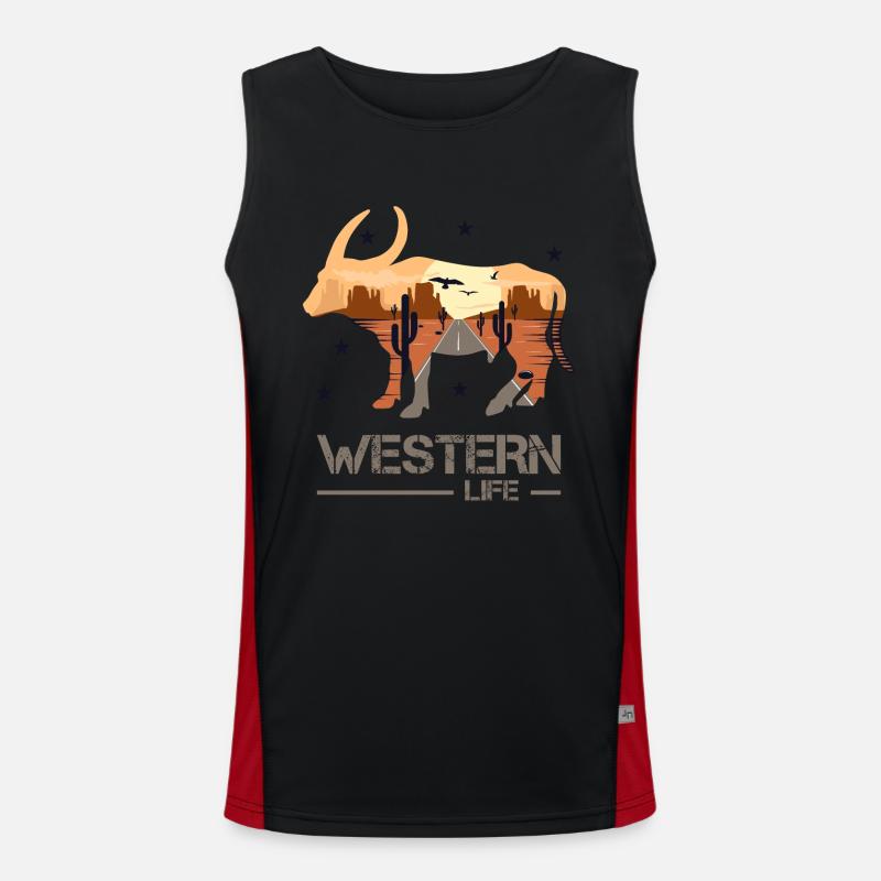 Western Funktionelles Kontrast-Tank Top für Männer 
