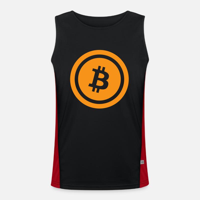 Bitcoin Logo Funktionelles Kontrast-Tank Top für Männer 