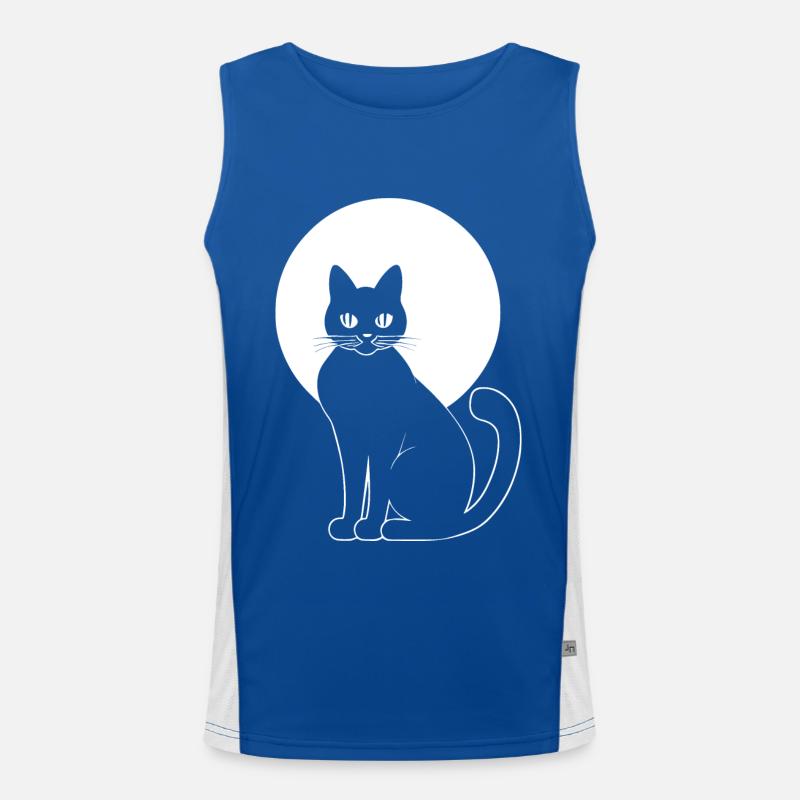 Drôle de chat Silhouette Cheeky Fun Cats Débardeur respirant contrasté Homme 