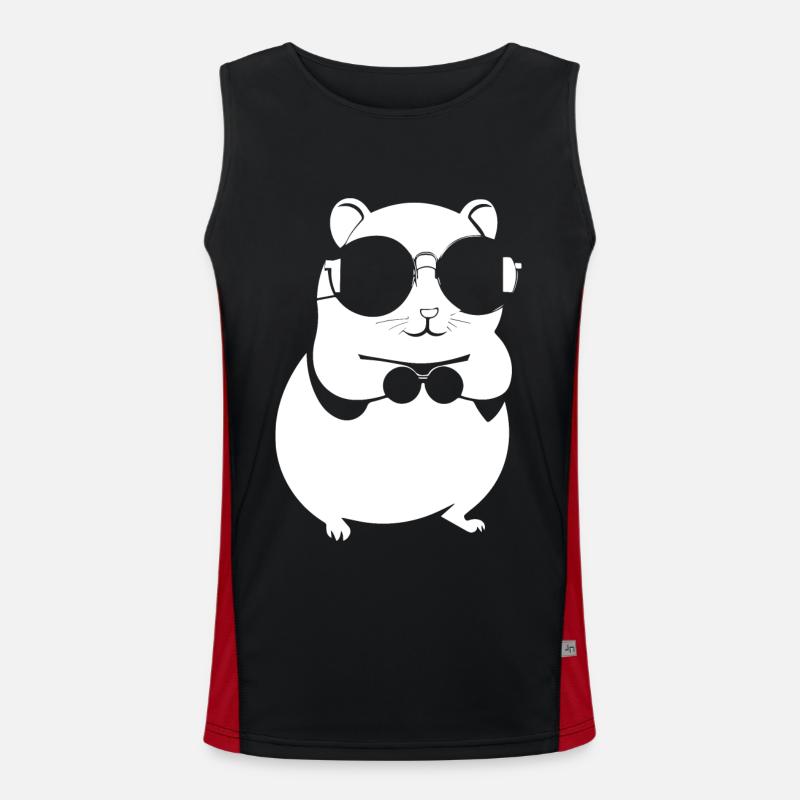 Lustiger Hamster mit Sonnenbrille Hamster Funktionelles Kontrast-Tank Top für Männer 