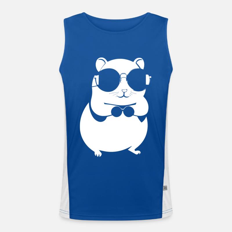 Hamster drôle avec des lunettes de soleil Hamsters Débardeur respirant contrasté Homme 