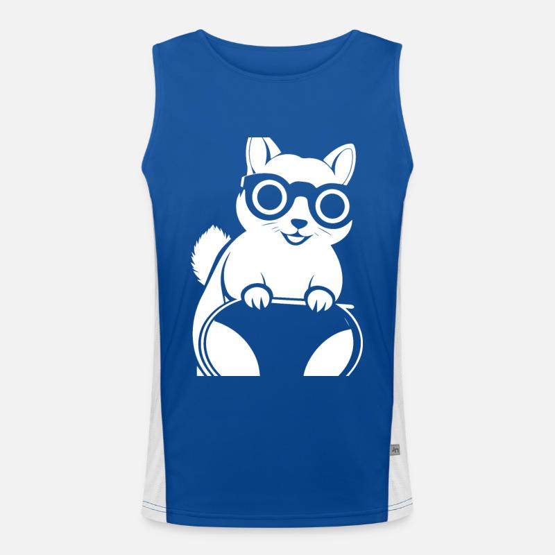 Funny Squirrel Wearing Sunglasses Squirrels Men's Functional Contrast Tank Top 
