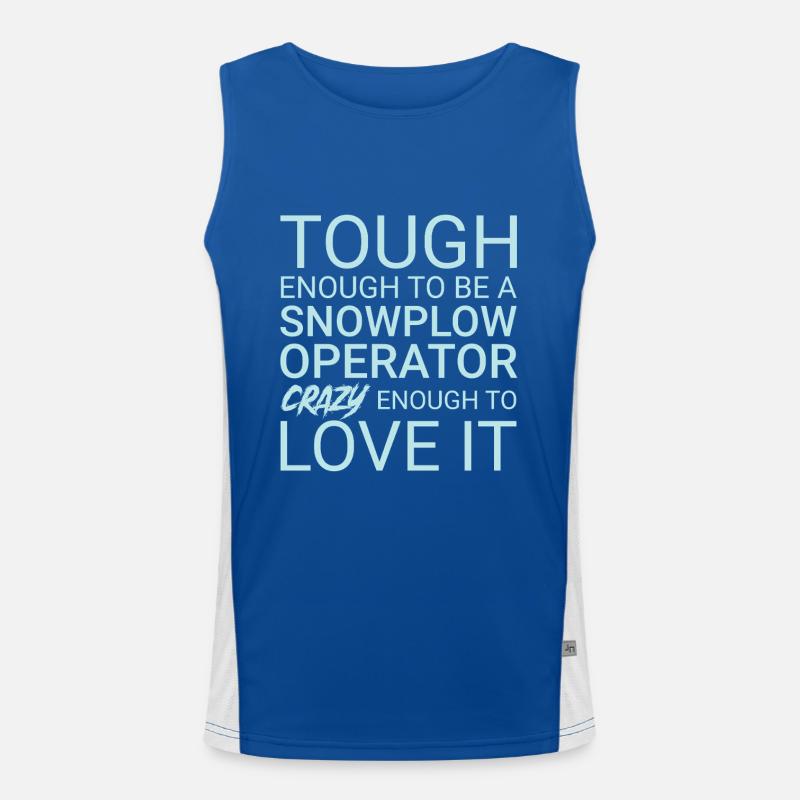Snowplow Operator Crazy Men's Functional Contrast Tank Top 