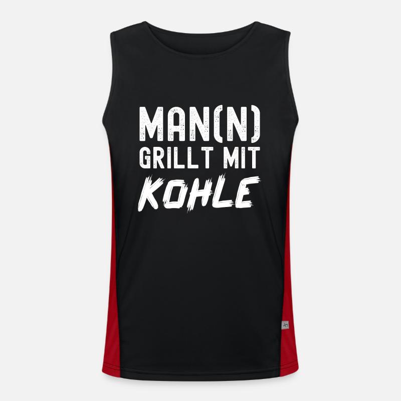 Man(n) grillt mit Kohle - BBQ Funktionelles Kontrast-Tank Top für Männer 