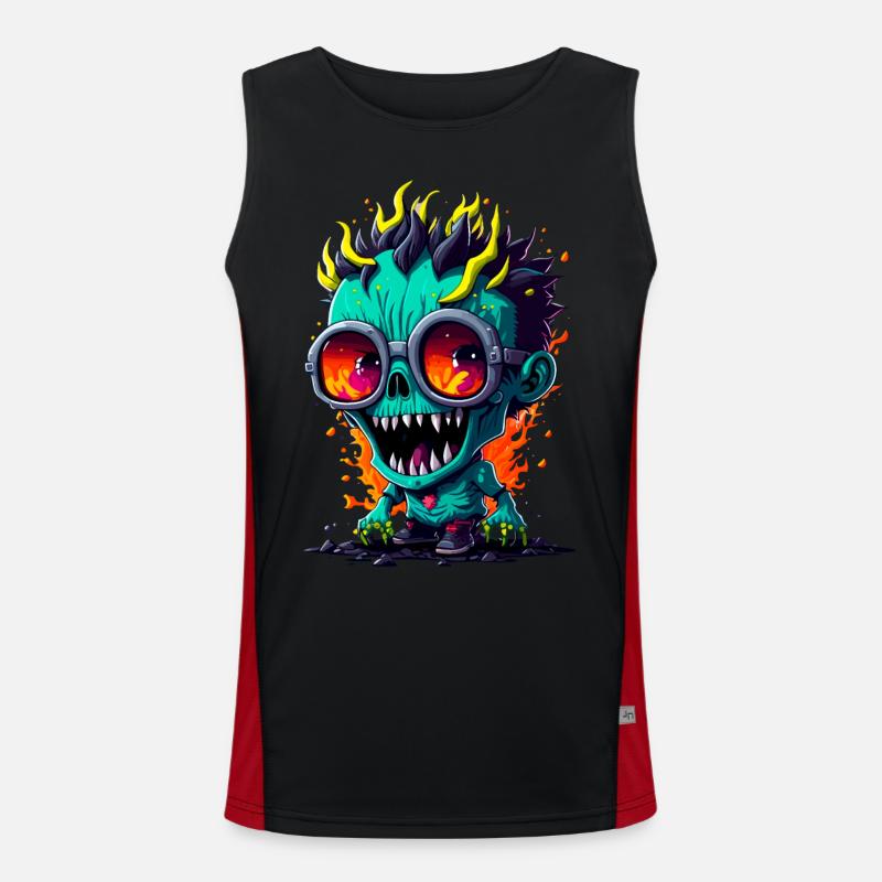 Bunter cooler Zombie Funktionelles Kontrast-Tank Top für Männer 