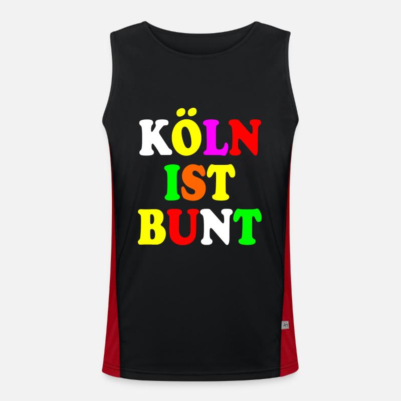 Köln ist bunt Funktionelles Kontrast-Tank Top für Männer 