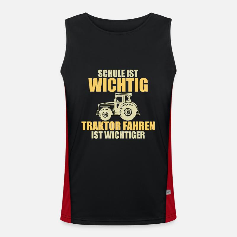 Trecker Trekker Traktor Schule Spruch Geschenk Funktionelles Kontrast-Tank Top für Männer 