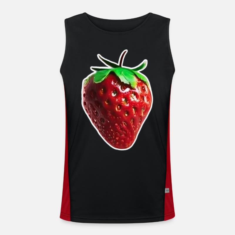 Pretty Red Strawberry Men's Functional Contrast Tank Top 