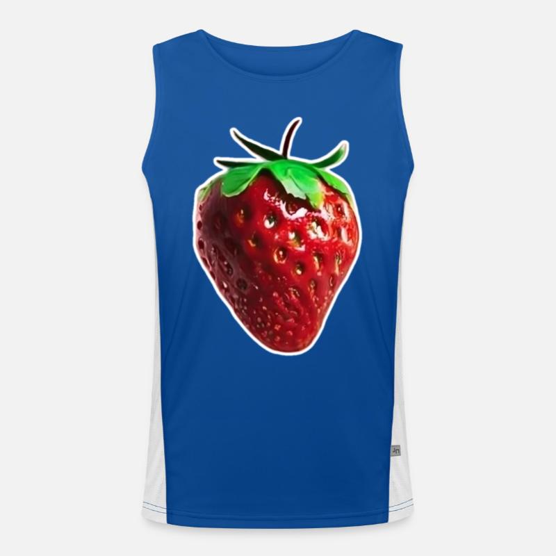 Hübsche rote Erdbeere Funktionelles Kontrast-Tank Top für Männer 