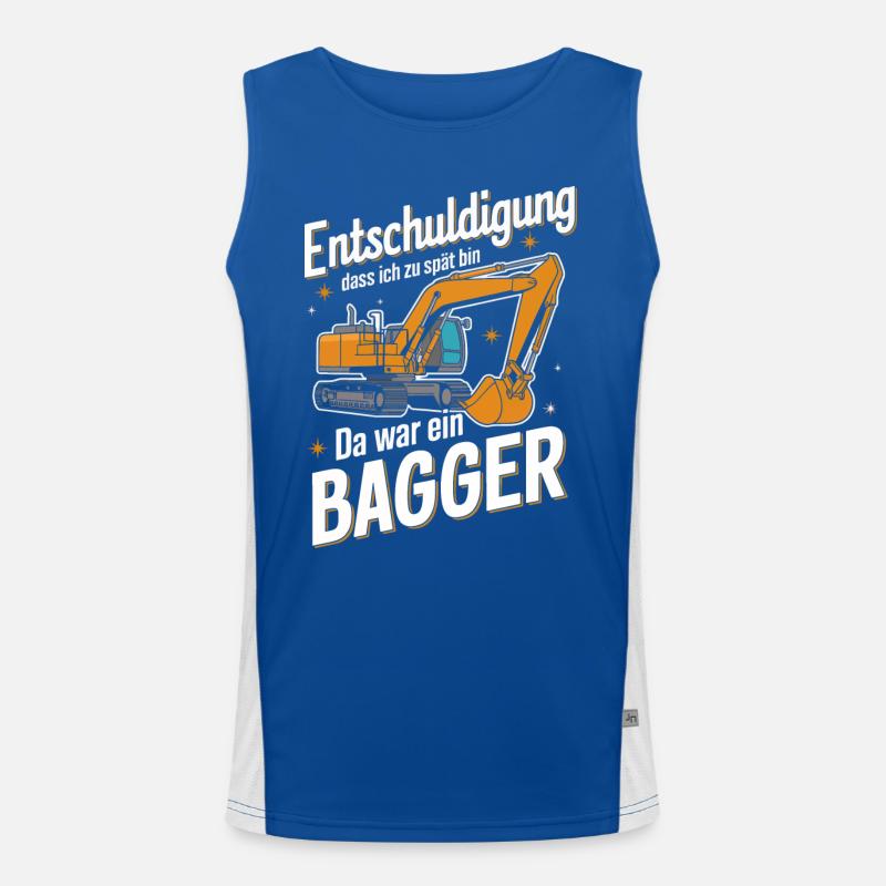 Baggerfahrer Bauarbeiter Baustelle Baumaschine Funktionelles Kontrast-Tank Top für Männer 