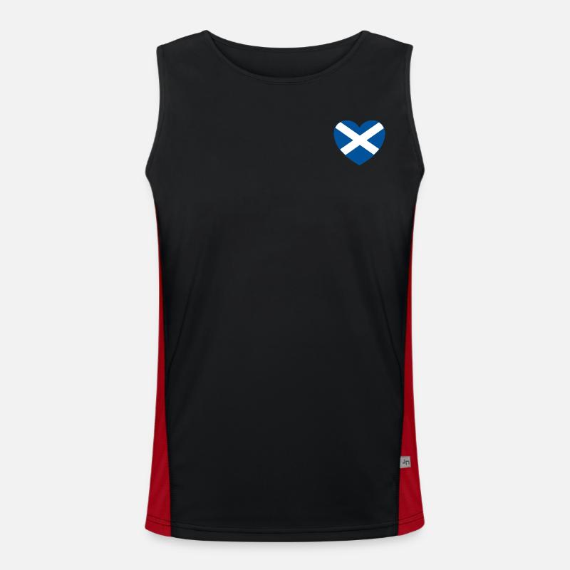 Cœur du drapeau écossais Débardeur respirant contrasté Homme 