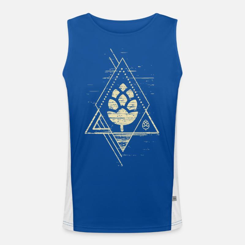 Geometric hops design Men's Functional Contrast Tank Top 