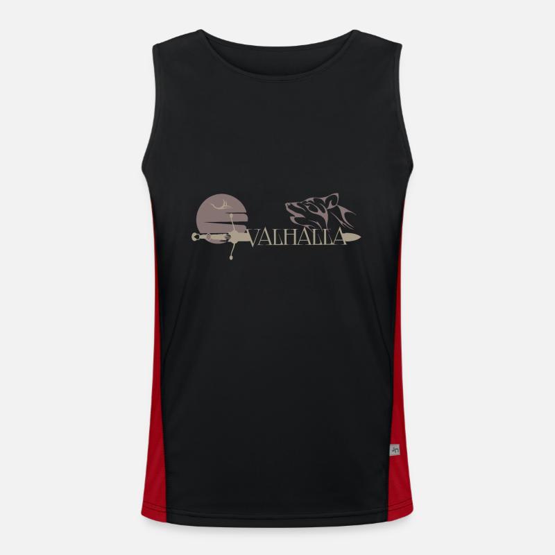 Valhalla - Winkinger - Wolf and Sword Men's Functional Contrast Tank Top 