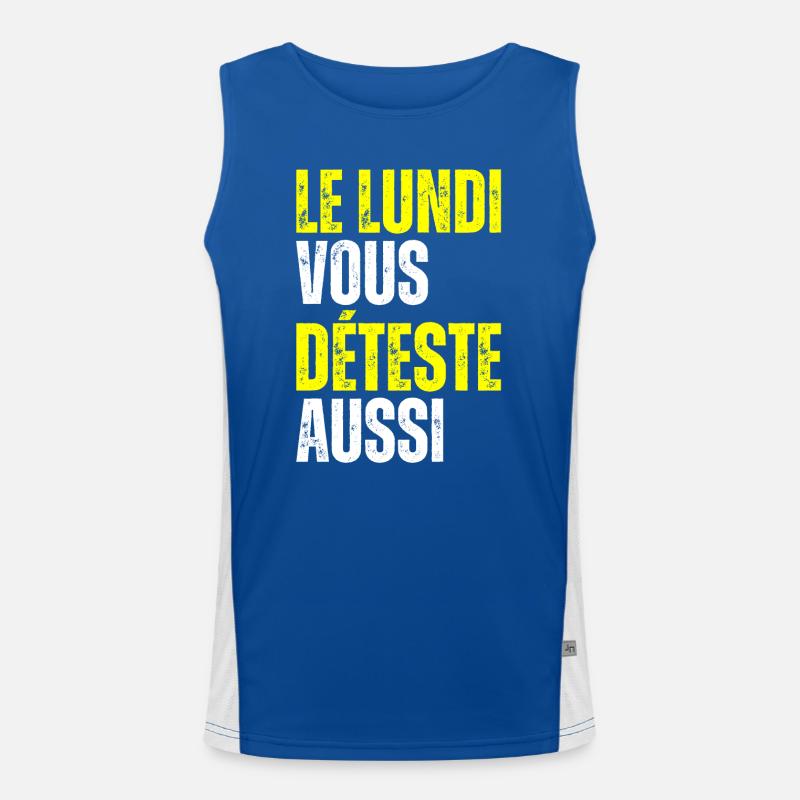 Le Lundi Vous Déteste Aussi J'aime Pas Lundi Matin Débardeur respirant contrasté Homme 