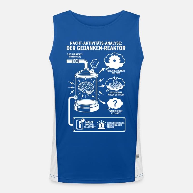 Thought Reactor Funny Night Analysis Graphic Men's Functional Contrast Tank Top 