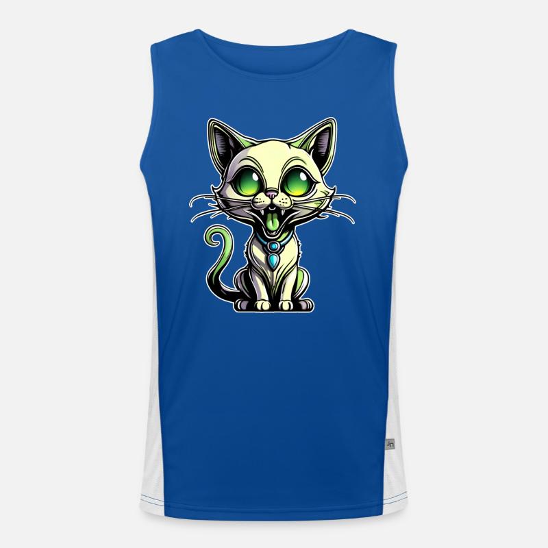 Chat extraterrestre vert mignon Débardeur respirant contrasté Homme 