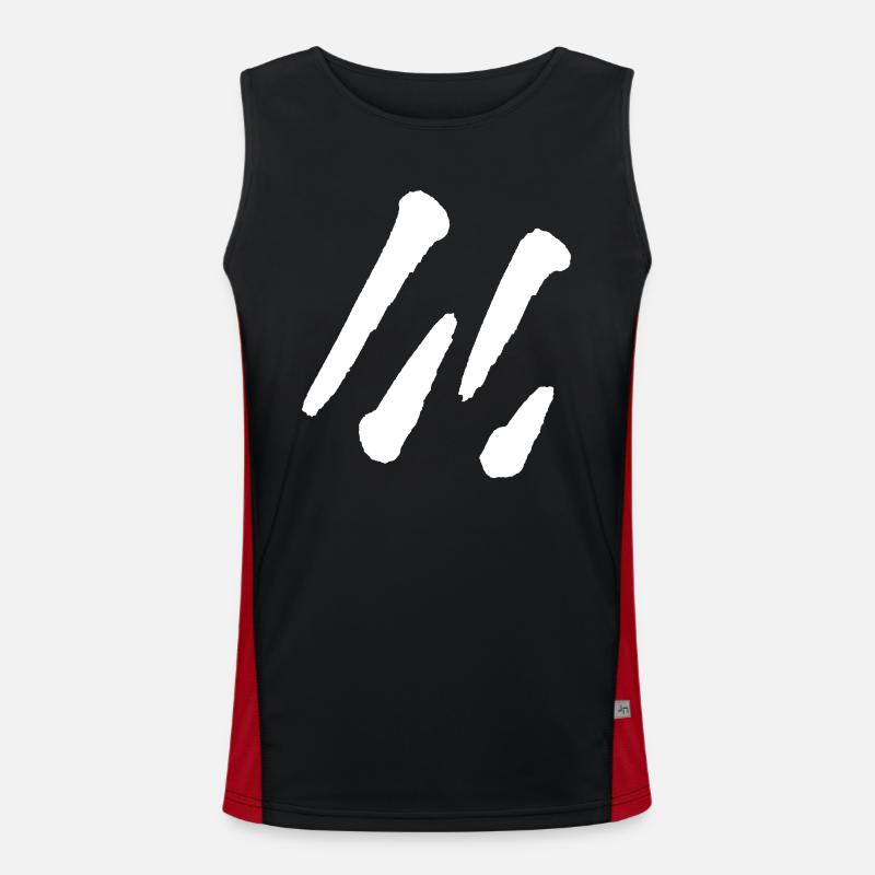 Minimal Stripe Pattern - Design - Men's Functional Contrast Tank Top  - black/red