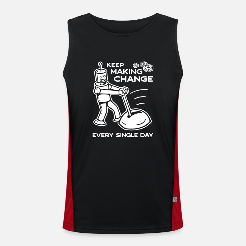 Keep Making Change Every Single Day - 2 Men's Functional Contrast Tank Top 