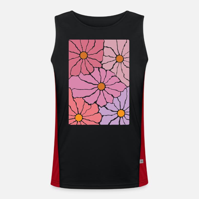 Boho Flora Blumen Funktionelles Kontrast-Tank Top für Männer 