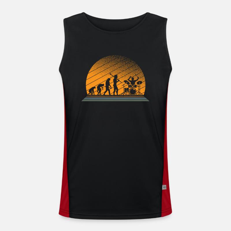 Drummer Drums Evolution Full Moon Stage Men's Functional Contrast Tank Top 