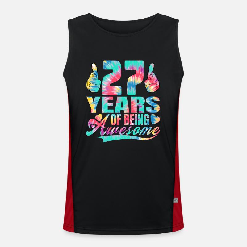 27. Geburtstag Oder Jahrestag 27 Years Of Being Funktionelles Kontrast-Tank Top für Männer 