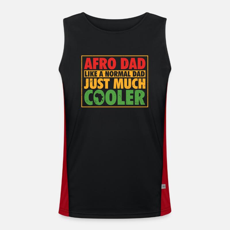 Afro Dad Like A Normal Dad Just Mucher Cooler Black Débardeur respirant contrasté Homme 
