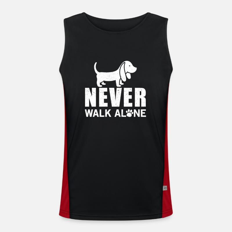 Never walk alone - Men's Functional Contrast Tank Top  - black/red