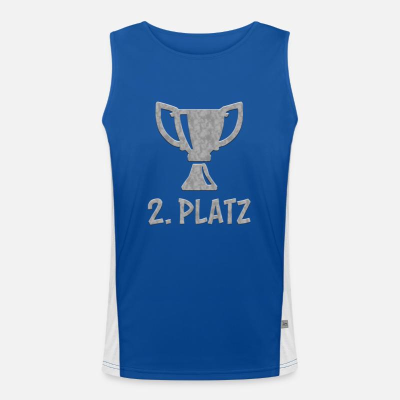 2. Platz Silber Sieger Gewinner Winner Zweiter Funktionelles Kontrast-Tank Top für Männer 