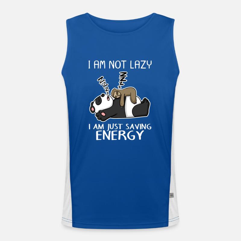 Funny sloth panda saying funny gift Men's Functional Contrast Tank Top 