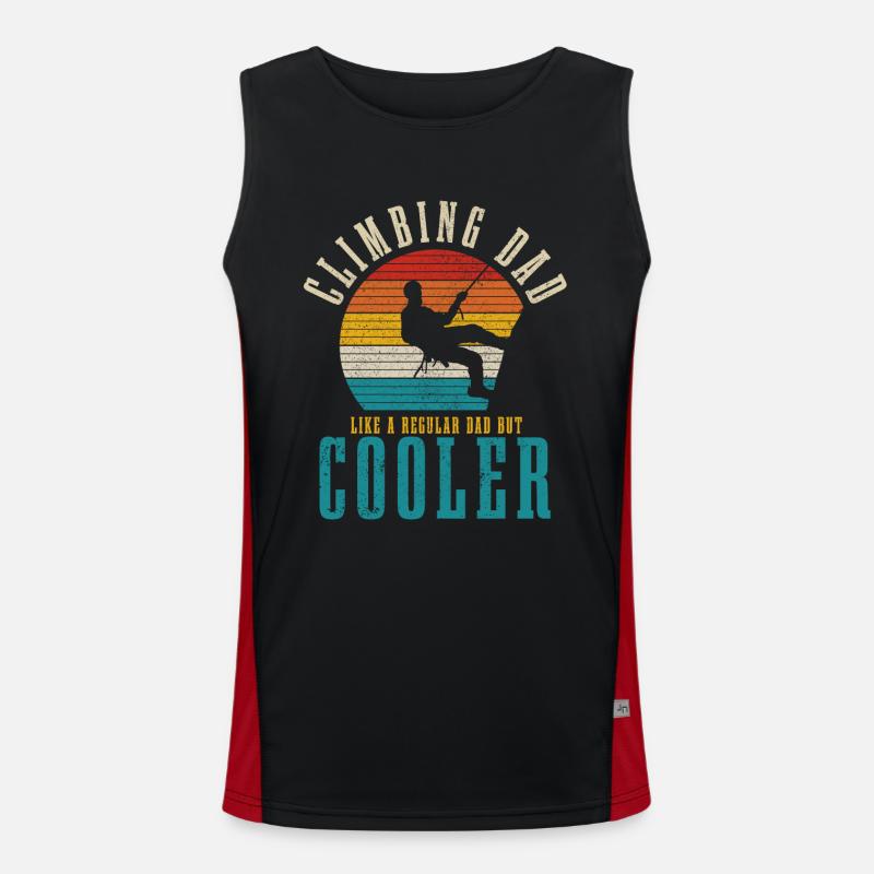 Climbing Bouldering Climber Gift - Men's Functional Contrast Tank Top  - black/red