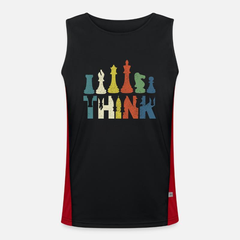 Chess Chess Player Gift - Men's Functional Contrast Tank Top  - black/red