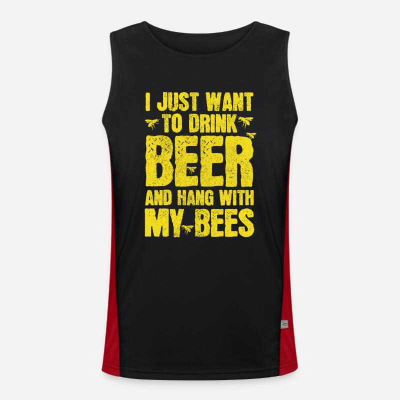 Imker Geschenk Bienen & Bier Funktionelles Kontrast-Tank Top für Männer 