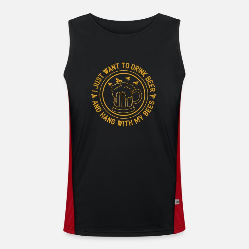 Beekeeper Gift Bees & Beer - Men's Functional Contrast Tank Top - black/red