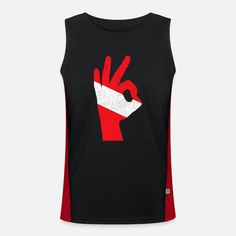 Diving Funny Vintage Diver Gift Men's Functional Contrast Tank Top 