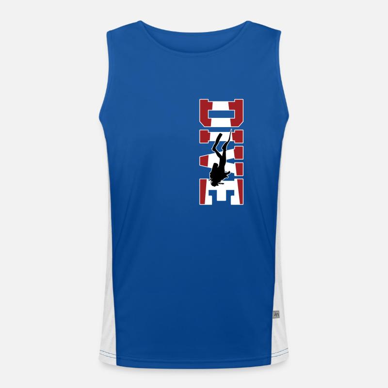Diving Funny Vintage Diver Gift Men's Functional Contrast Tank Top 